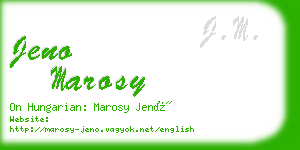 jeno marosy business card